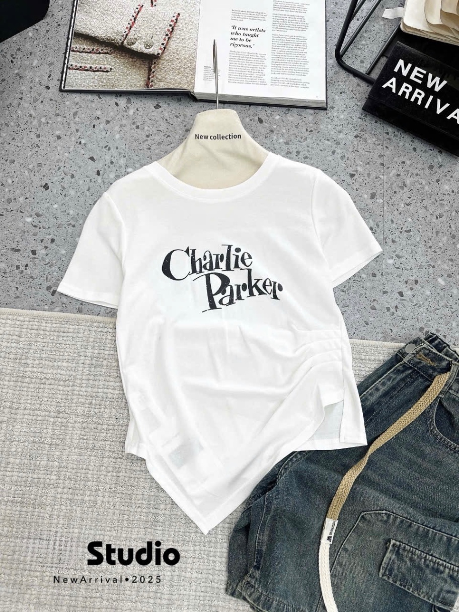 ÁO PULL CỘC VAT LỆCH QC CHỮ CHARLIE