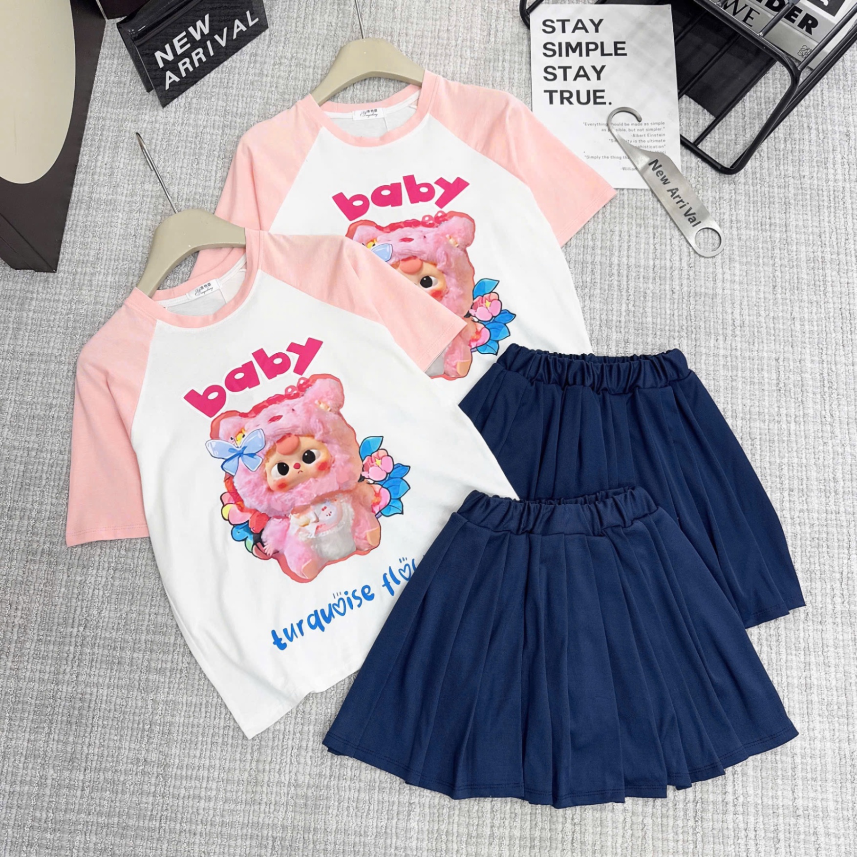 XA KHO SET BB3 TRẮNG PHỐI HỒNG MIX CV THAN LY