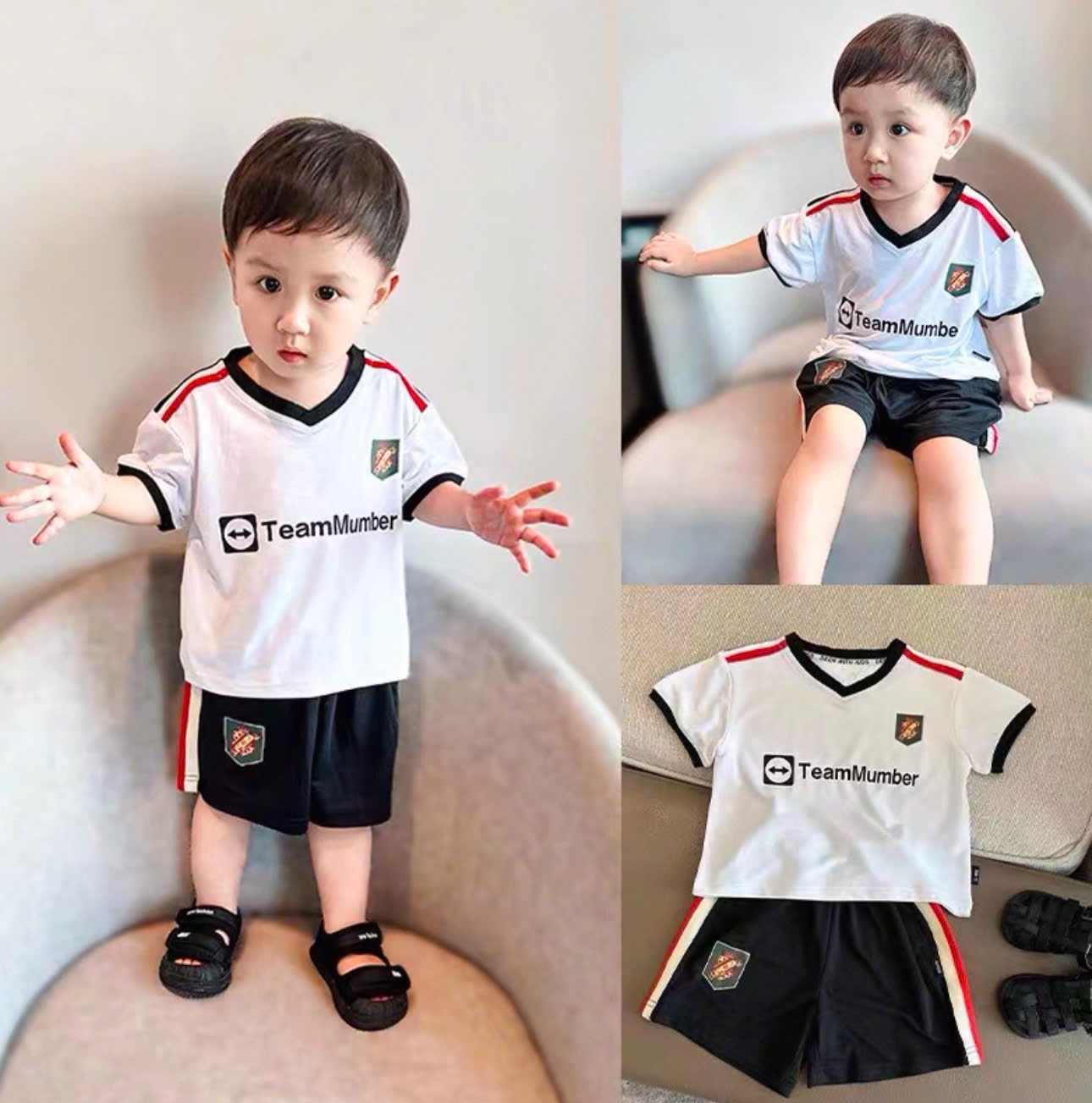 SET 2 BỘ ĐÙI TEAMMUMBER ĐỎ TRẮNG