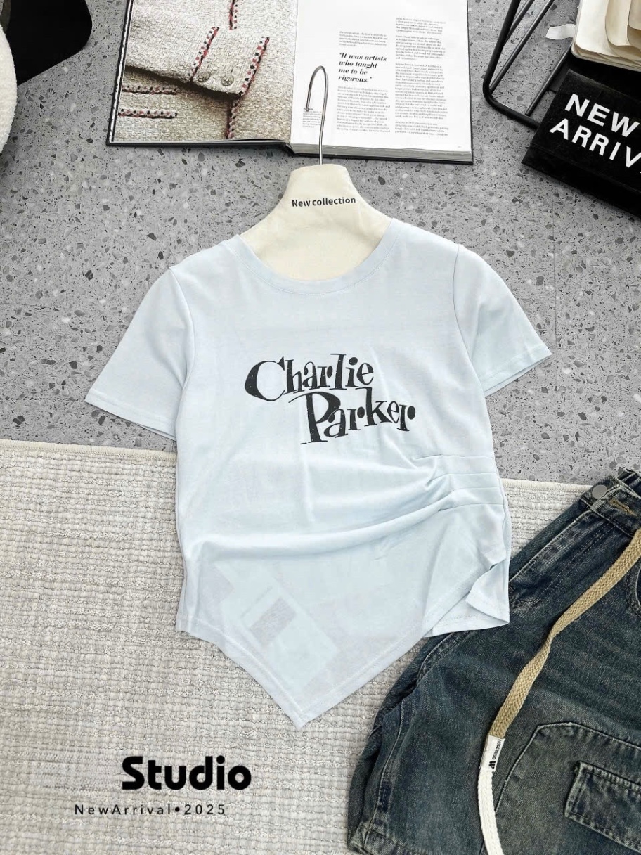 ÁO PULL CỘC VAT LỆCH QC CHỮ CHARLIE