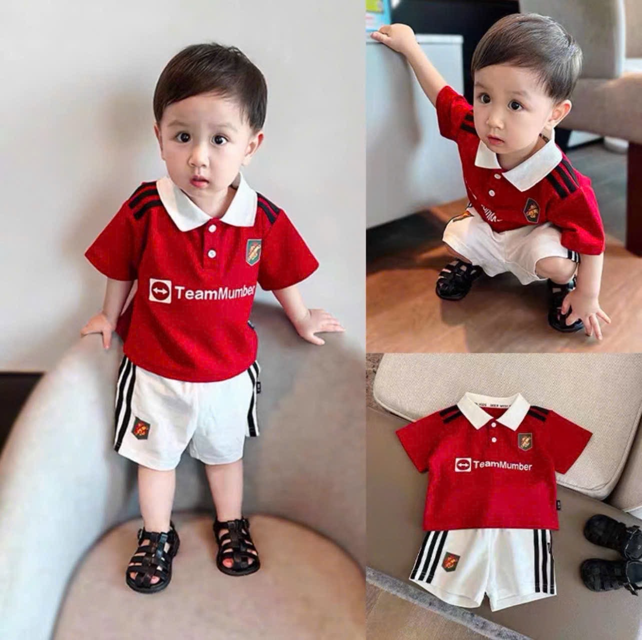 SET 2 BỘ ĐÙI TEAMMUMBER ĐỎ TRẮNG