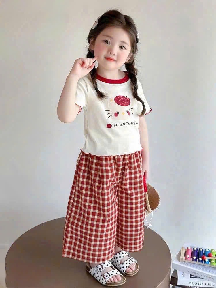 BỘ TRẮNG HÌNH MÈO QUẦN LỠ KÊ ĐỎ
