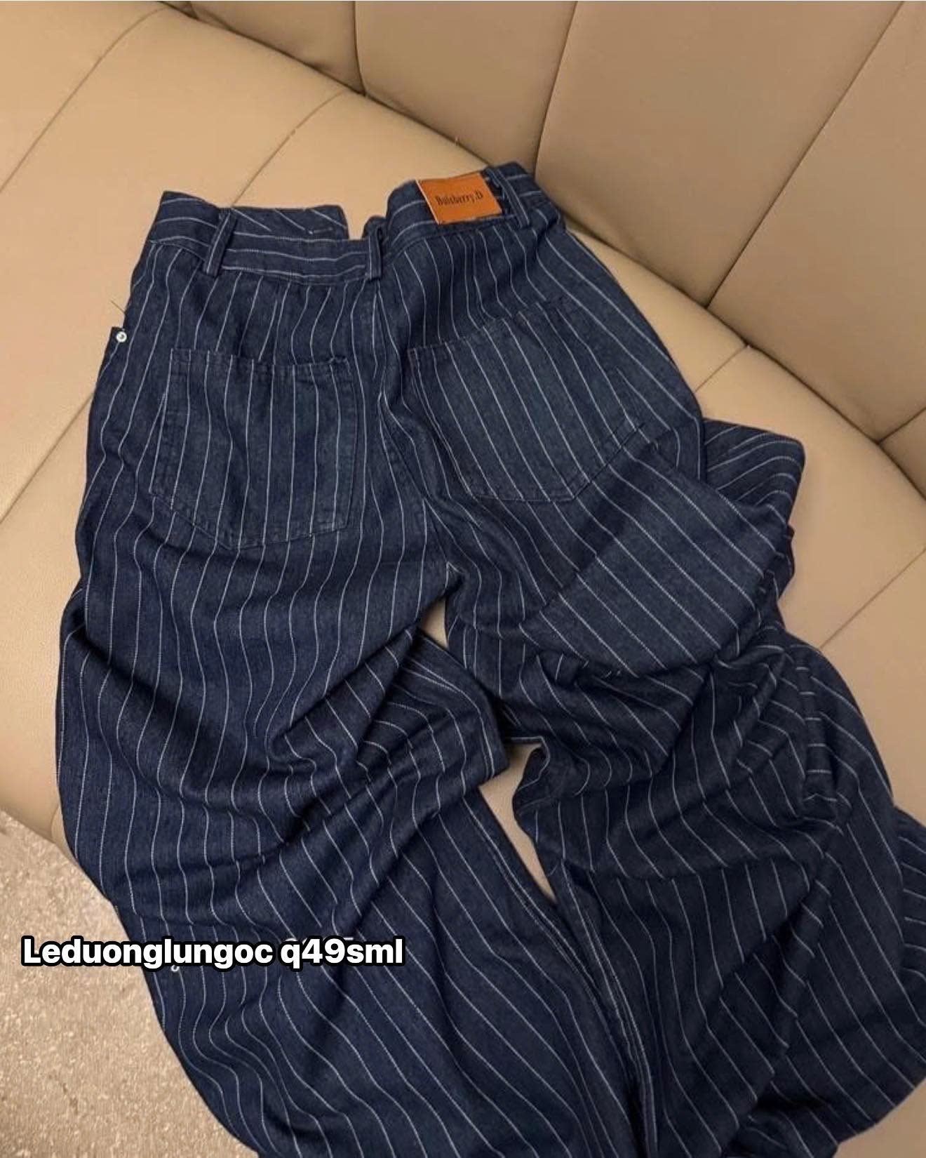QUẦN JEAN SUÔNG KẺ DÁNG RỘNG