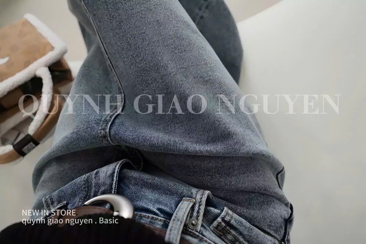 Hang nha may - CHÂN VÁY JEAN XANH GẤU WHOU XUAT DƯ