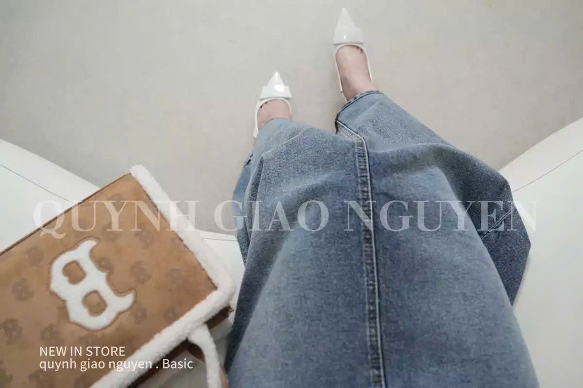 Hang nha may - CHÂN VÁY JEAN XANH GẤU WHOU XUAT DƯ