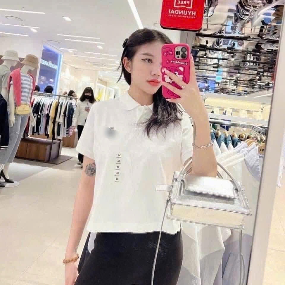 Hàng nhà máy - ÁO POLO CỘC GẤU WHOU MÀU TRẮNG XUẤT XỊN