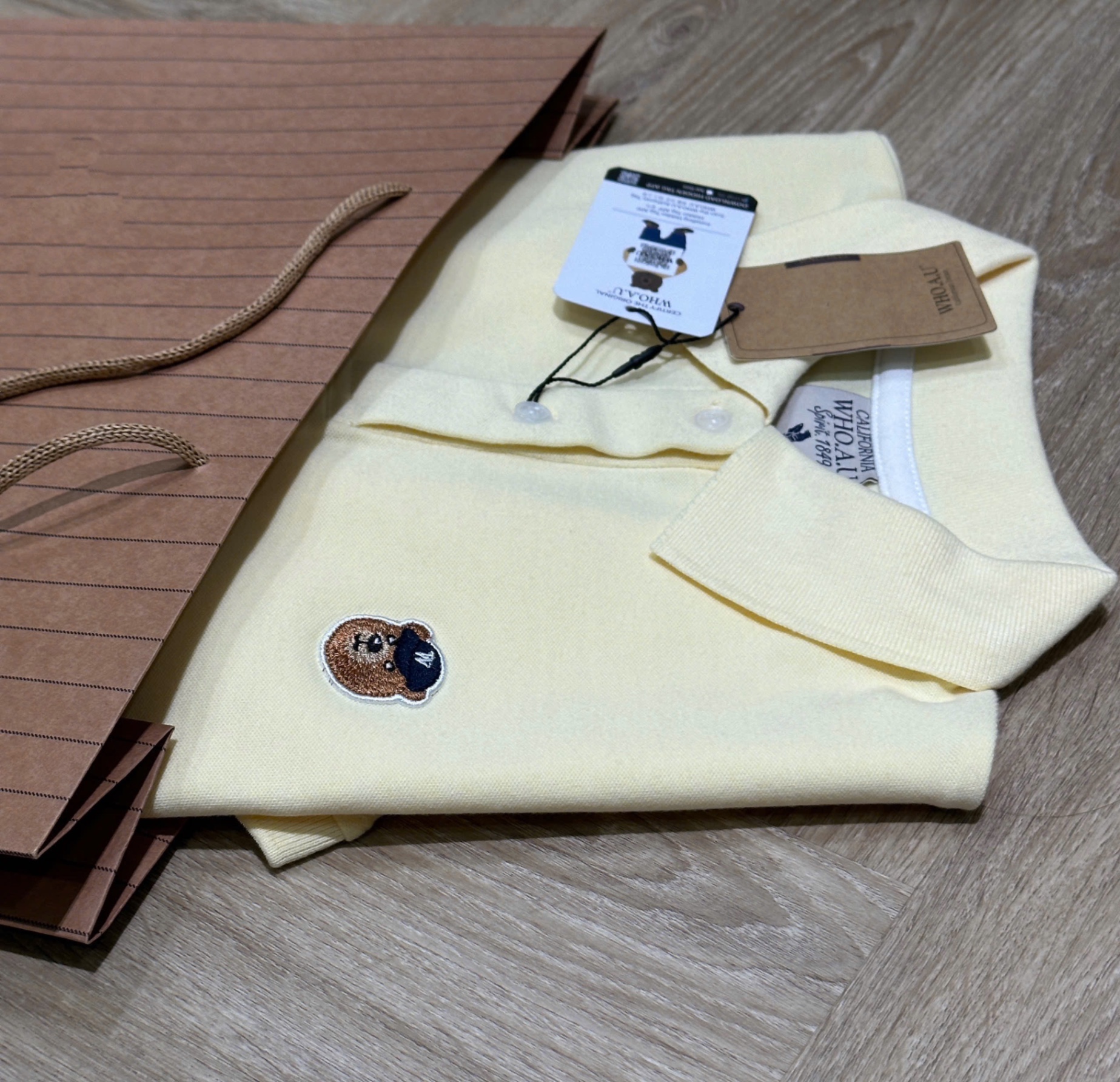 Hang nha may - ÁO POLO WHOU MÀU VÀNG XUẤT DƯ