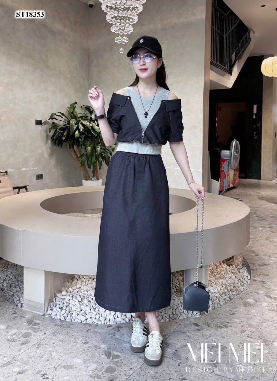 SET VÁY 3CT PHỐI KHOÁ CÁCH ĐIỆU