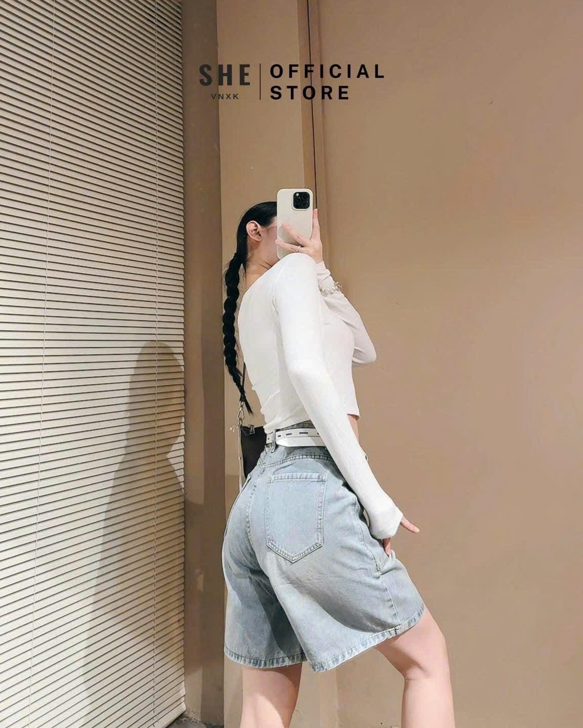 QUẦN SOOC JEAN NGỐ XANH NHẠT MASSIMODUTI