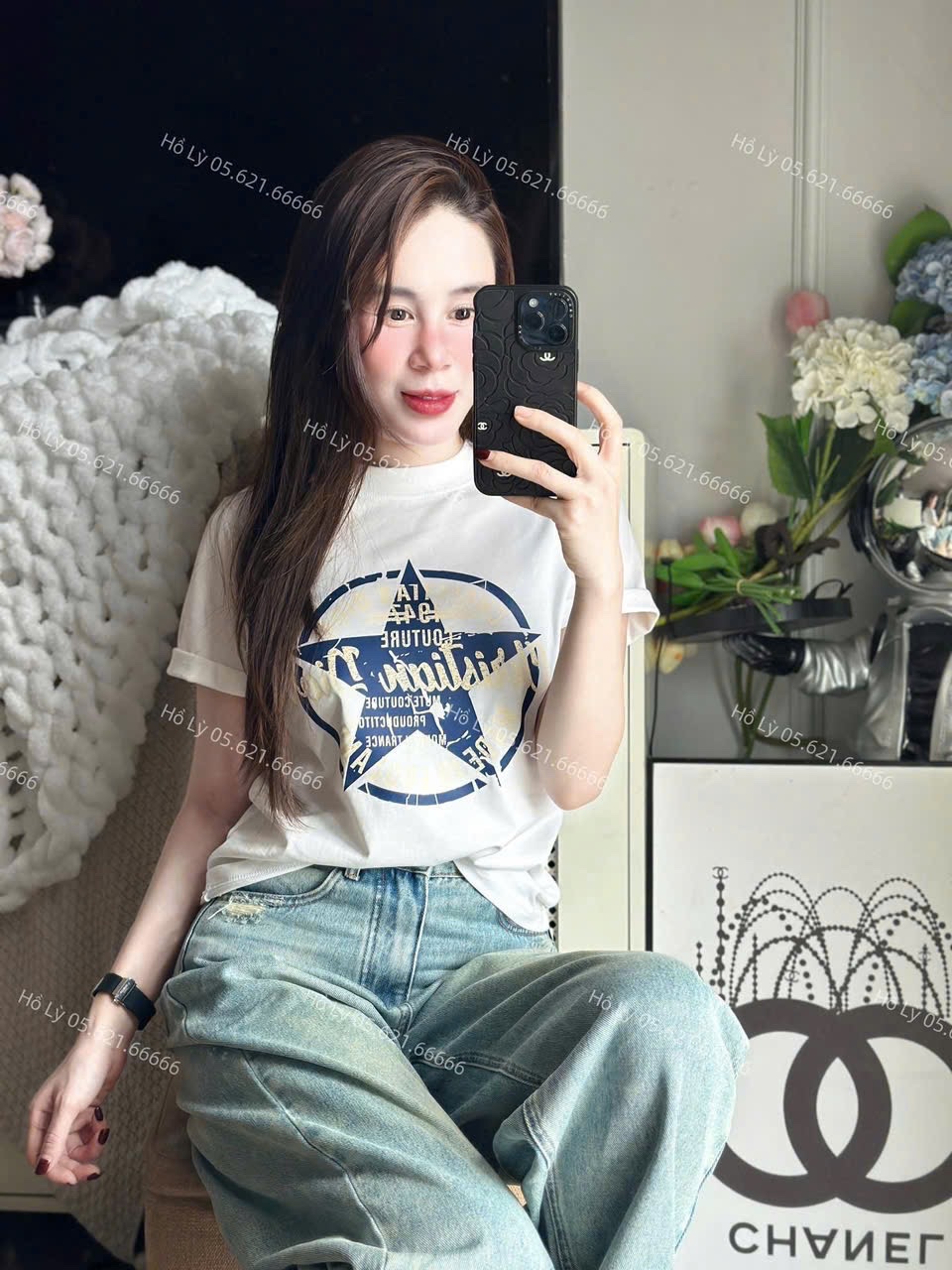 ÁO PULL CỘC TRẮNG NGÔI SAO 1947