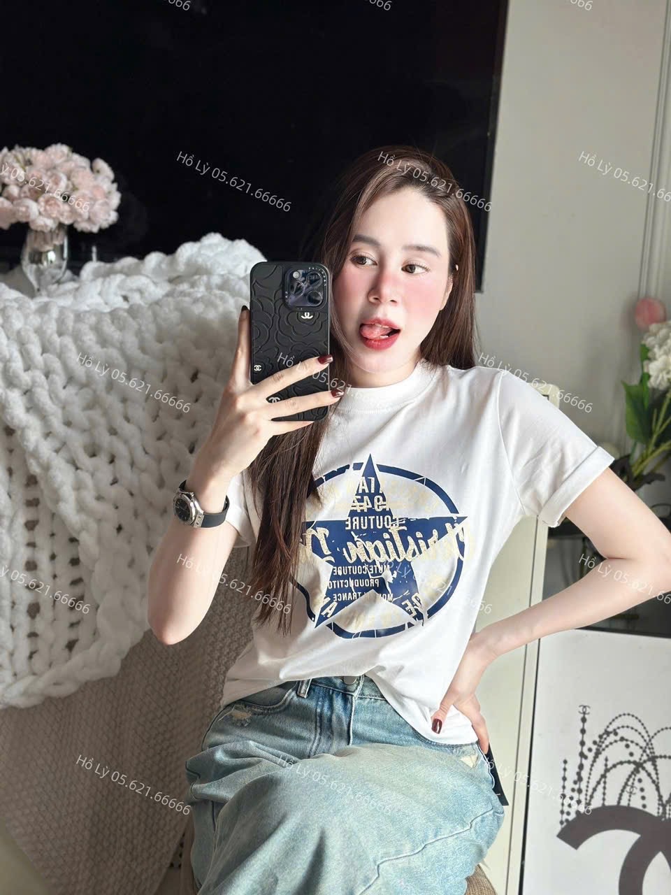 ÁO PULL CỘC TRẮNG NGÔI SAO 1947