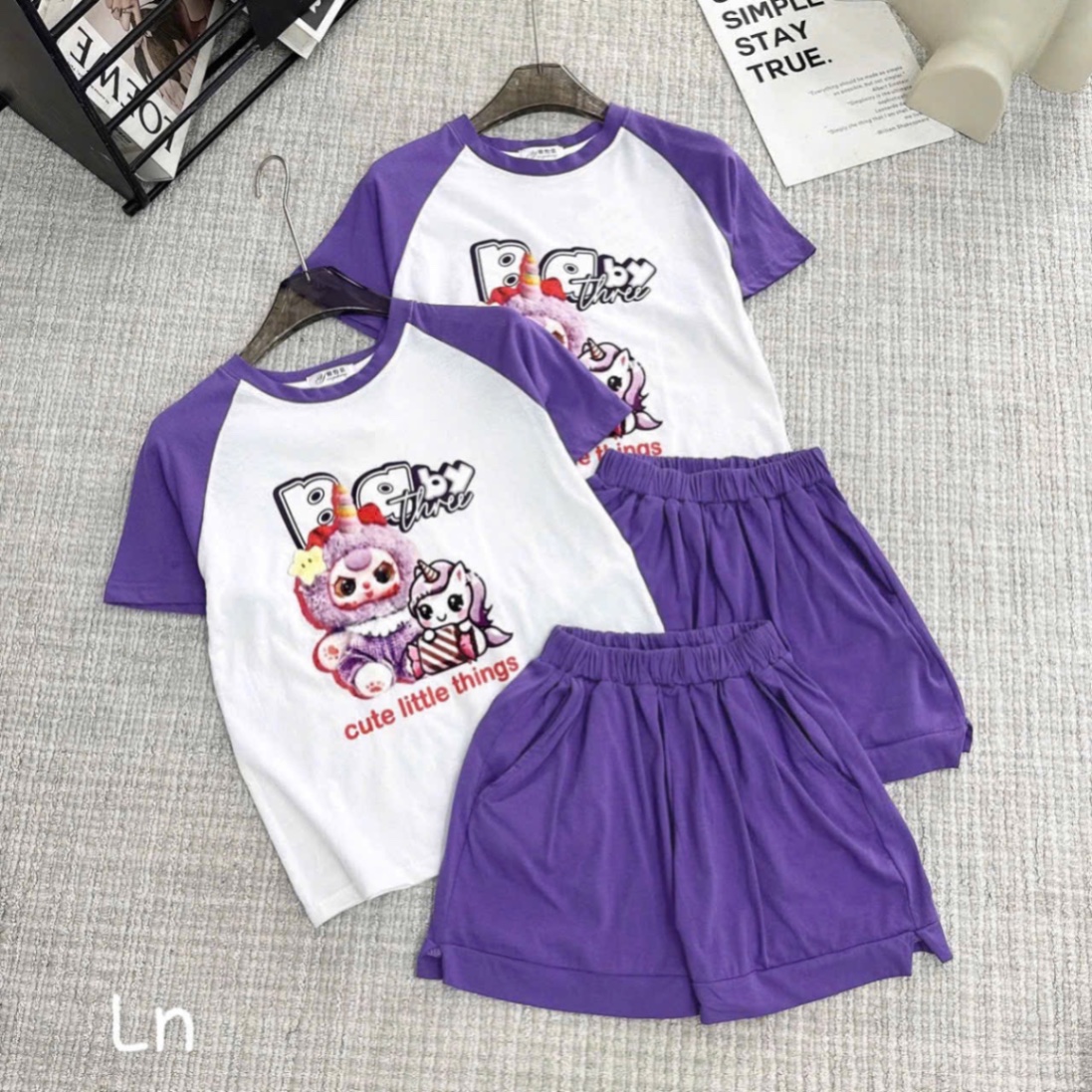 XẢ KHO BỘ BB3 TRĂNG PHỐI TÍM THING