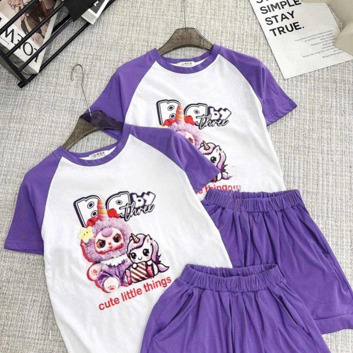 XẢ KHO BỘ BB3 TRĂNG PHỐI TÍM THING