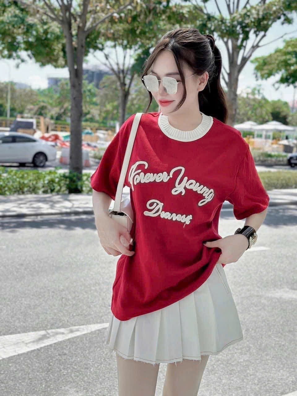 XẢ KHO ÁO PULL ĐỎ CỔ LEN THÊU CHỮ