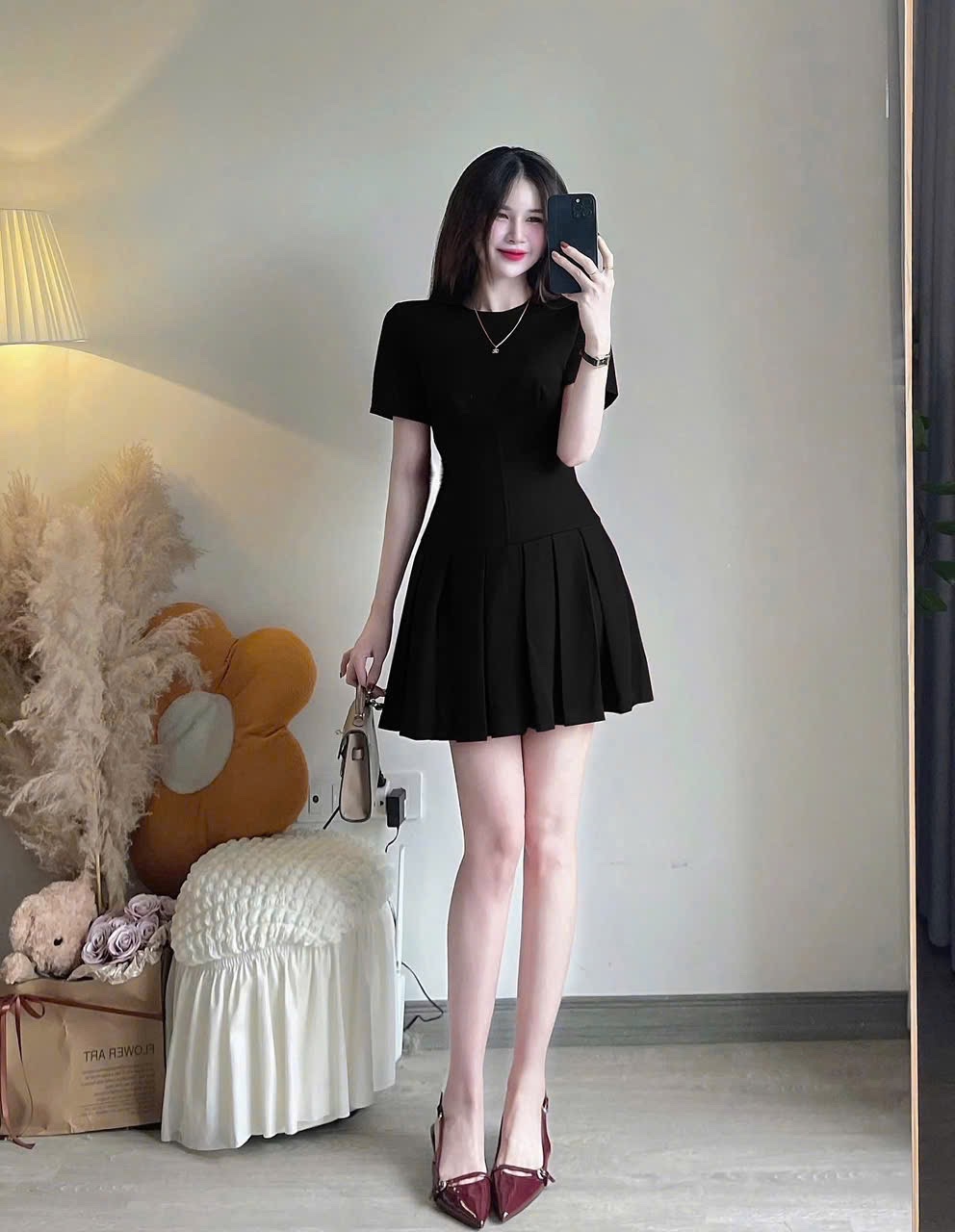 VÂY ĐEN XÊP LY PHỐI LI THIẾT KẾ