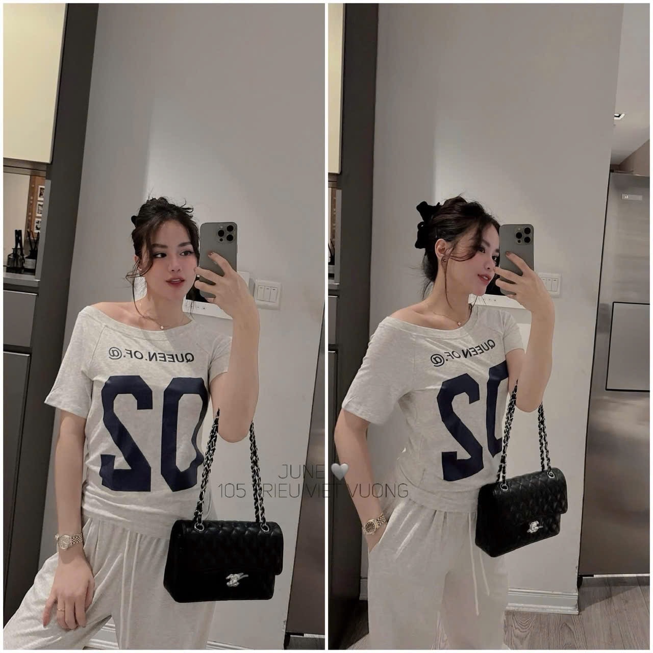 XẢ KHO BỘ CỘC LỆCH VAI SỐ 02 ĐEN GHI