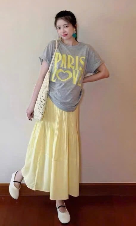 SET ÁO CỘC GHI PARIS MIX CV VÀNG