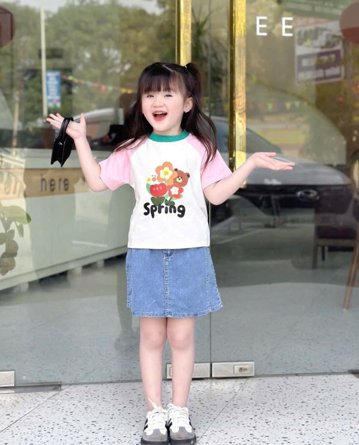 XẢ KHO SÉT ÁO PHỐI HỒNG HÌNH HOA CV JEAN