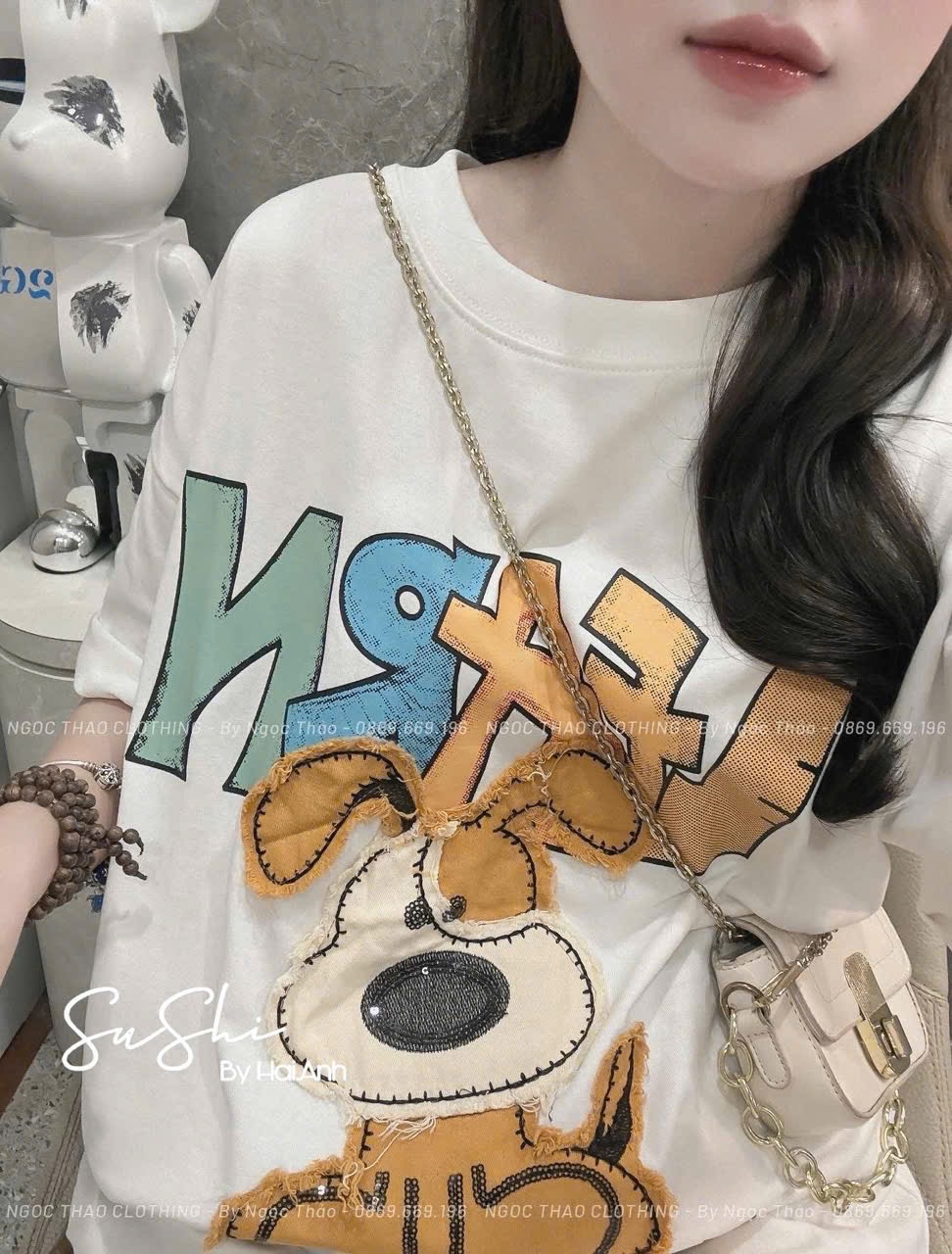 ÁO PULL CỘC HÌNH CÚN NỔI LEARN QCCC