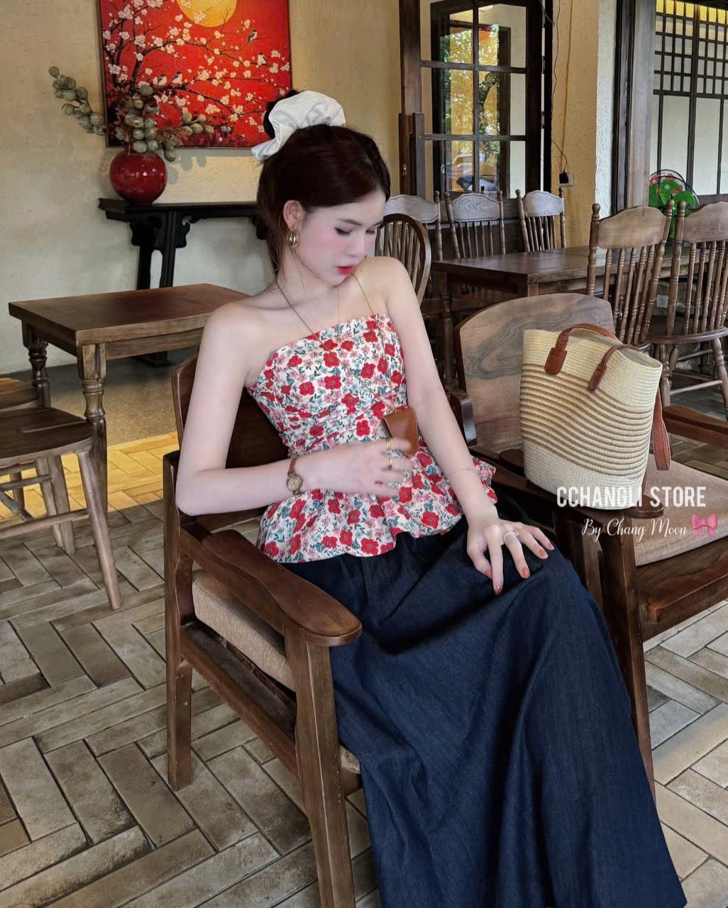 SET AO HOA CÚP NGỰC MIX CV JEAN