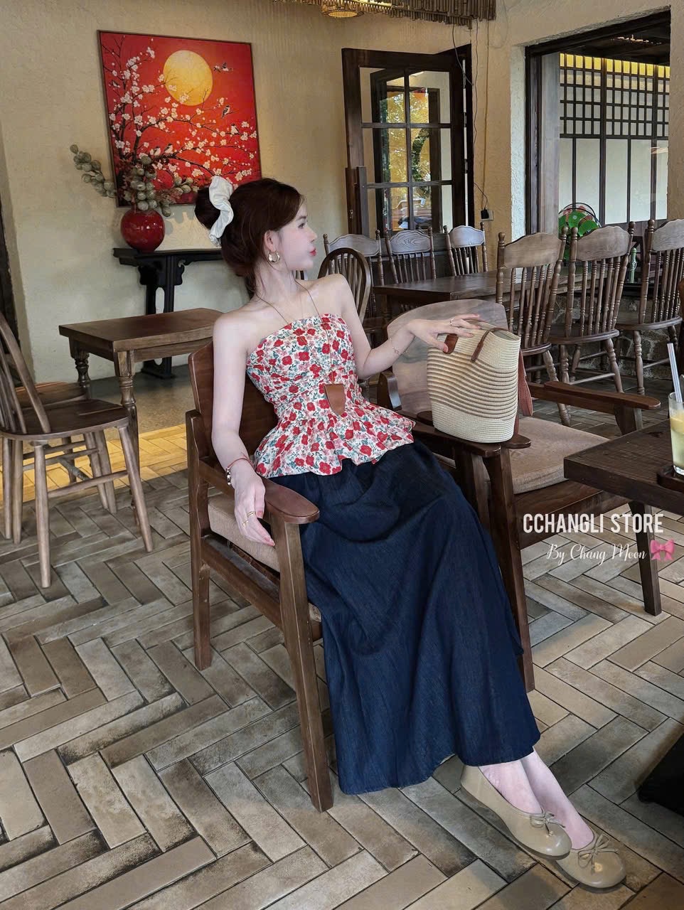 SET AO HOA CÚP NGỰC MIX CV JEAN