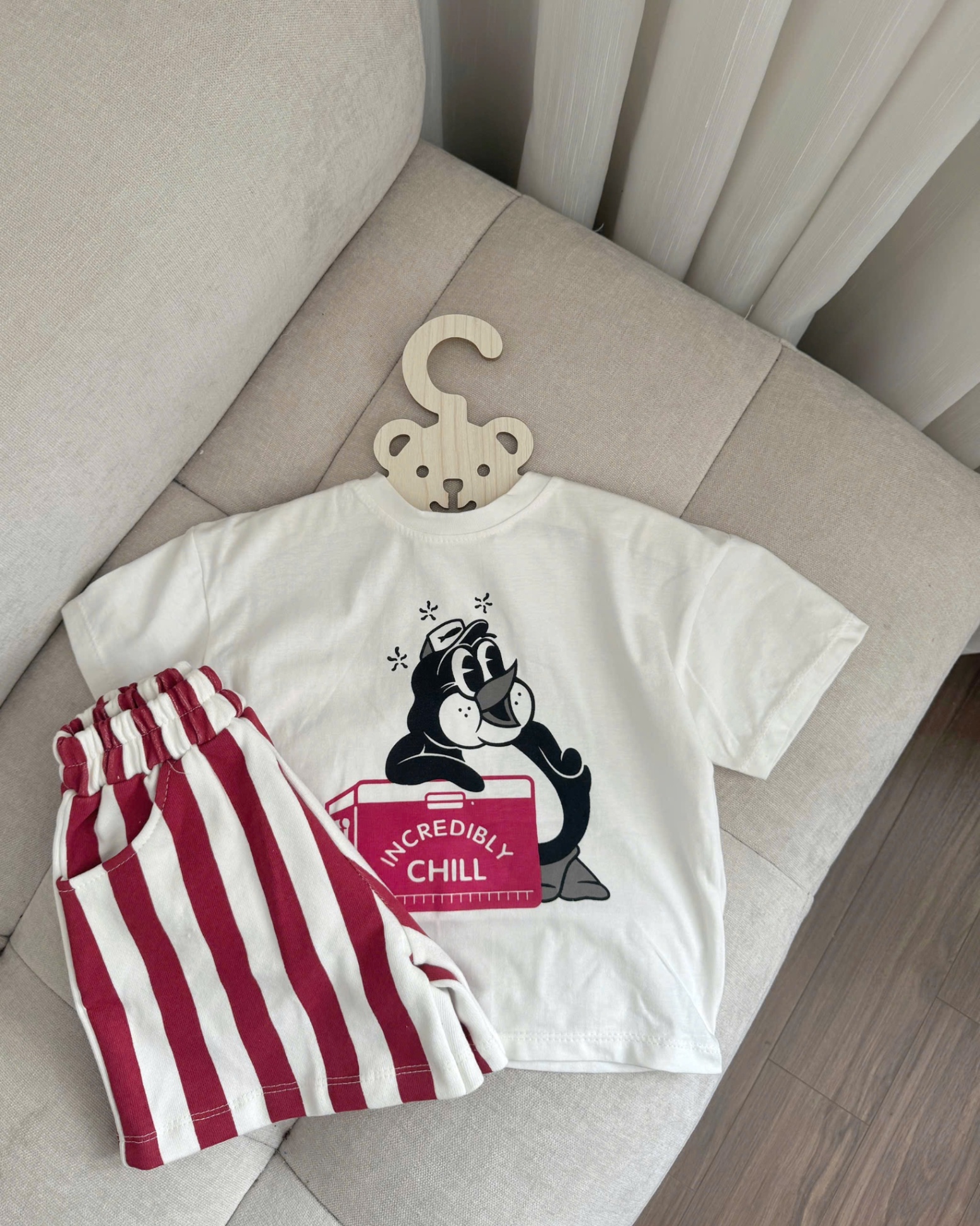 SET 2 BỘ ĐÙI HÌNH CÚN CHỮ DAY QUẦN KẺ