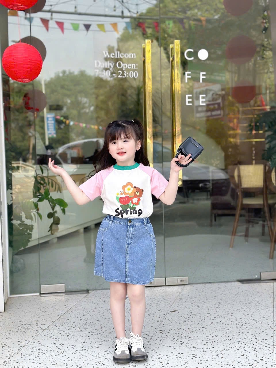 XẢ KHO SÉT ÁO PHỐI HỒNG HÌNH HOA CV JEAN