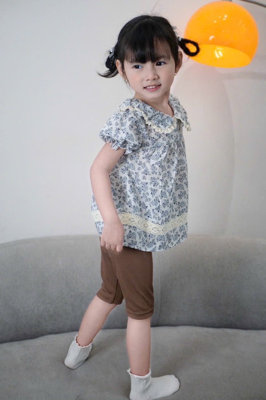 XẢ KHO BỘ HOA XÁM CỔ SEN QUẦN LEGGING BG