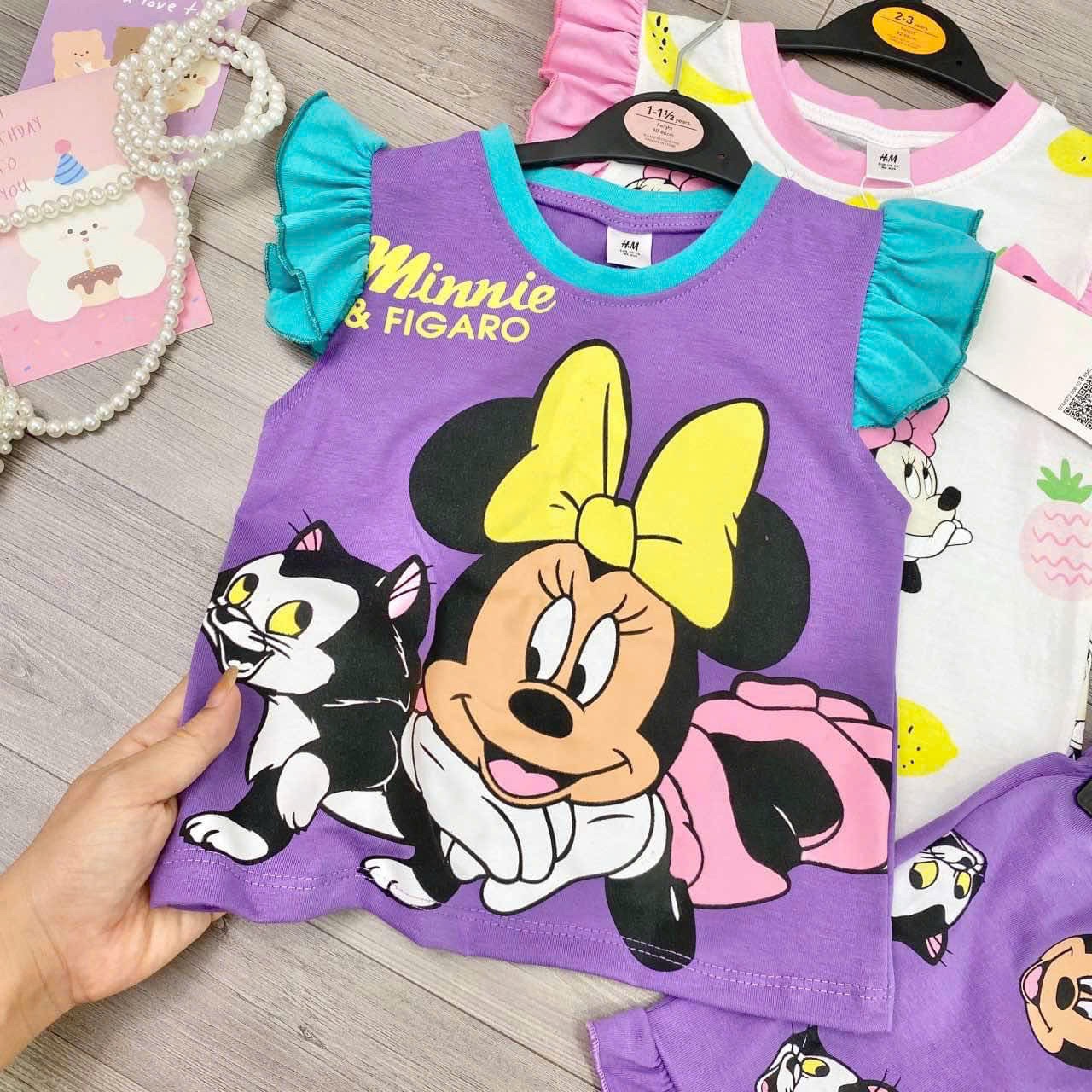 XẢ KHO SETA 2 BỘ ĐÙI CANH TIÊN MICKY TRẮNG TIM