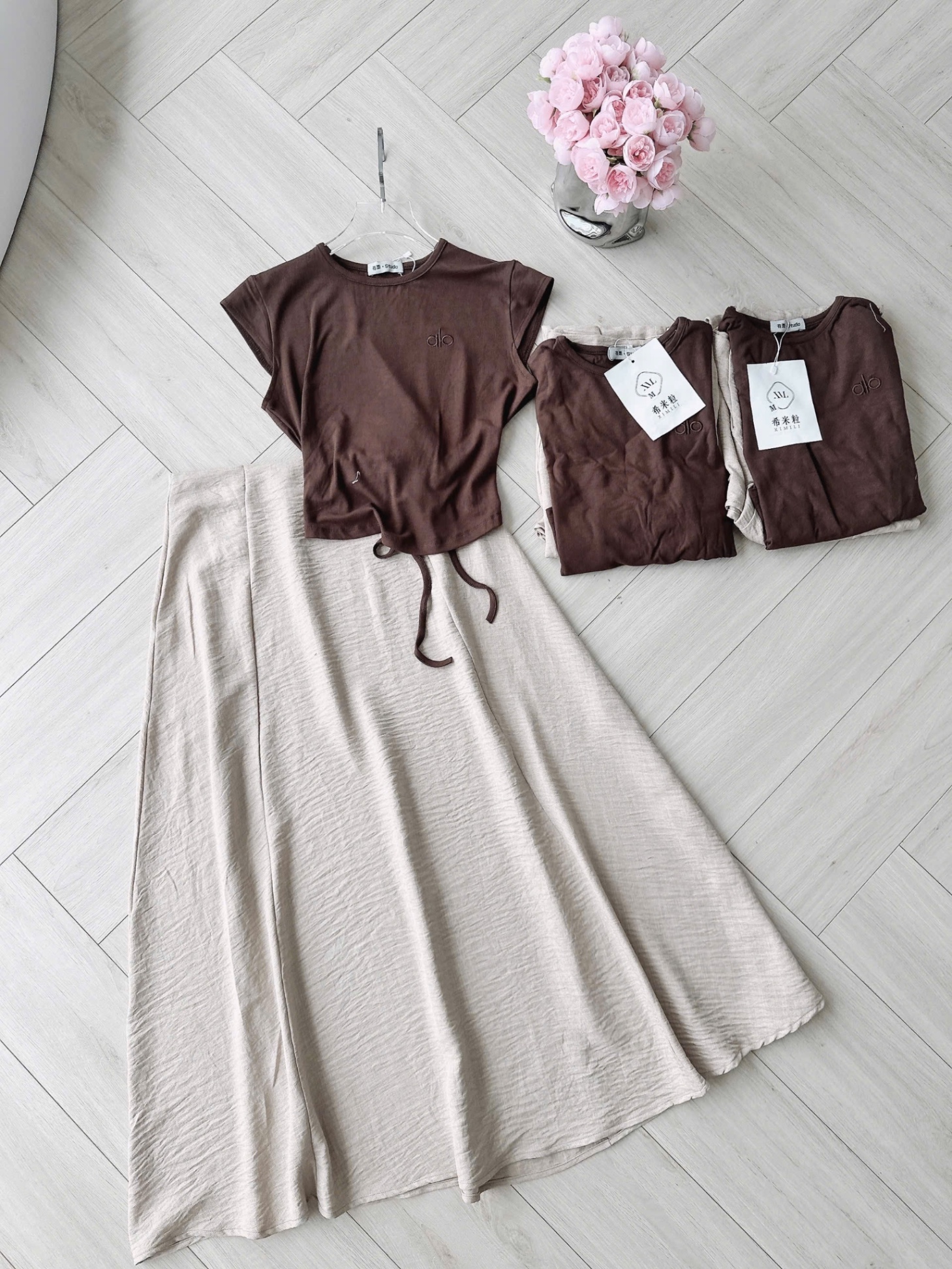 SET ÁO NÂU ALO RÚT LƯNH SAU MIX CV