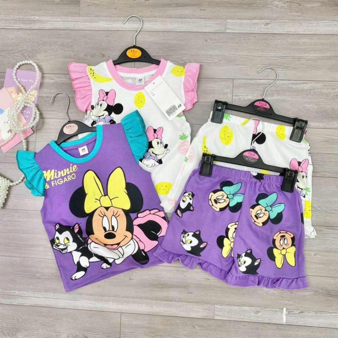XẢ KHO SETA 2 BỘ ĐÙI CANH TIÊN MICKY TRẮNG TIM