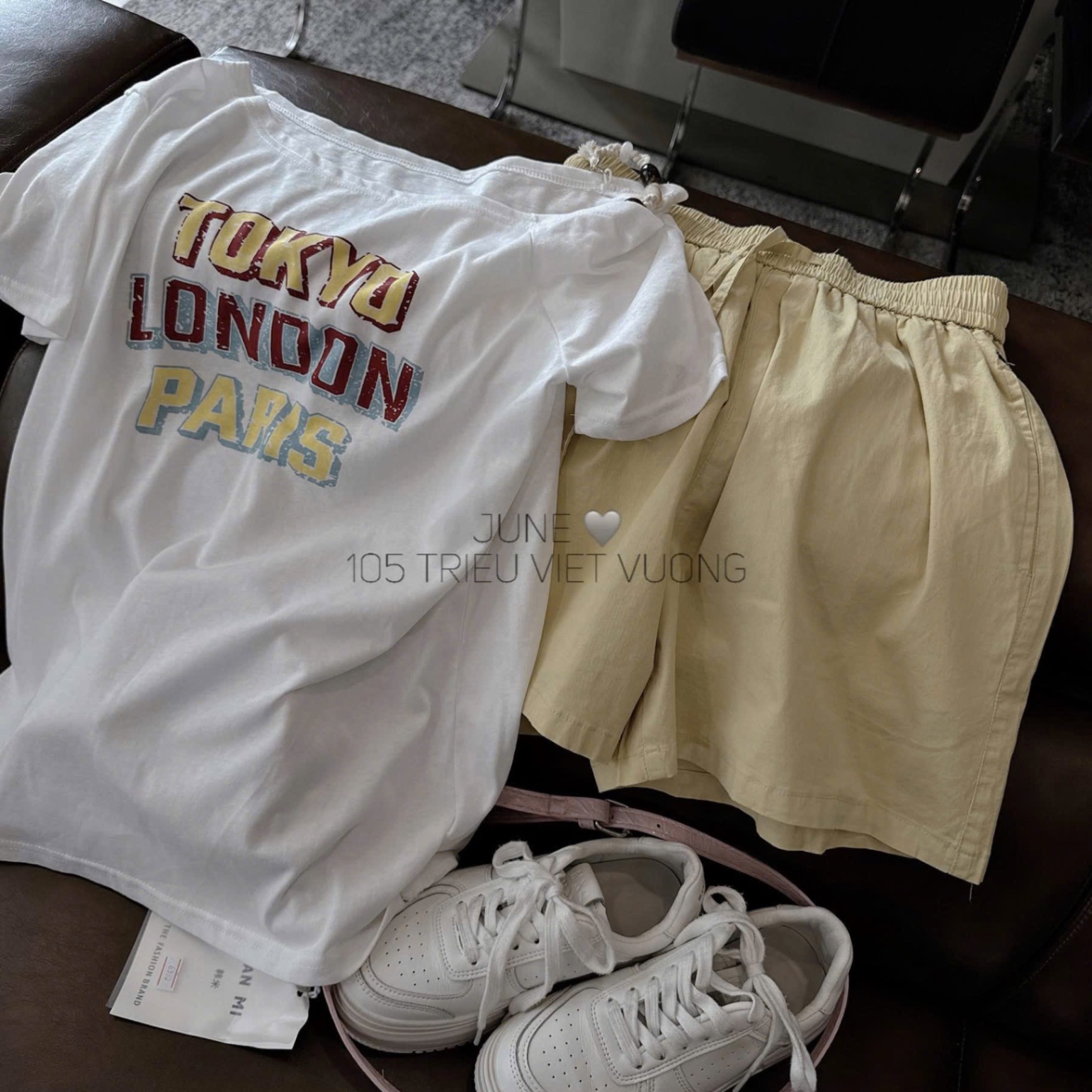 SET AO COTTON QUẦN KAKI VÀNG LONDON