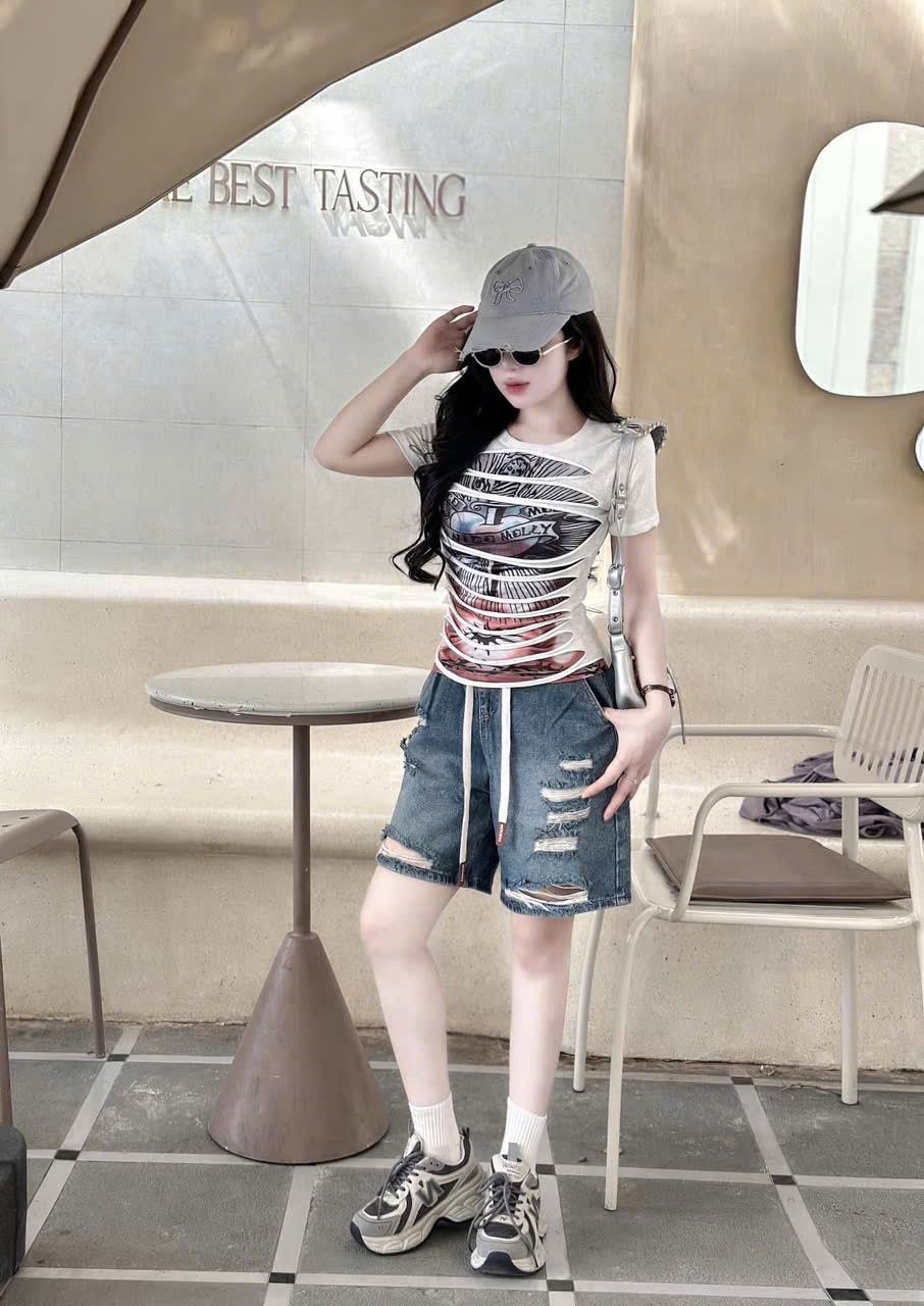 ÁO PHÔNG GIẤY RÁCH QCCC L1