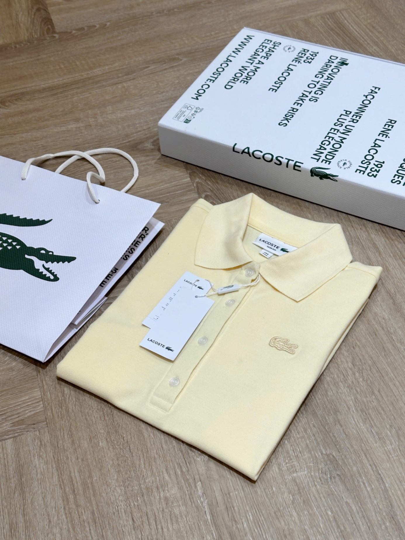 Hàng nhà máy - ÁO POLO VÀNG LCT THÊU CÁ SẤU LIKE AUHT