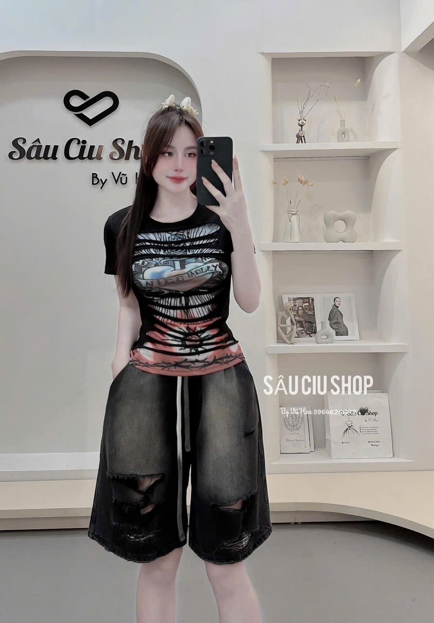ÁO PHÔNG GIẤY RÁCH QCCC L1