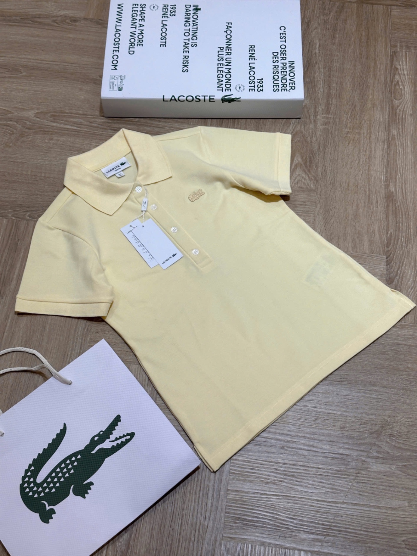 Hàng nhà máy - ÁO POLO VÀNG LCT THÊU CÁ SẤU LIKE AUHT
