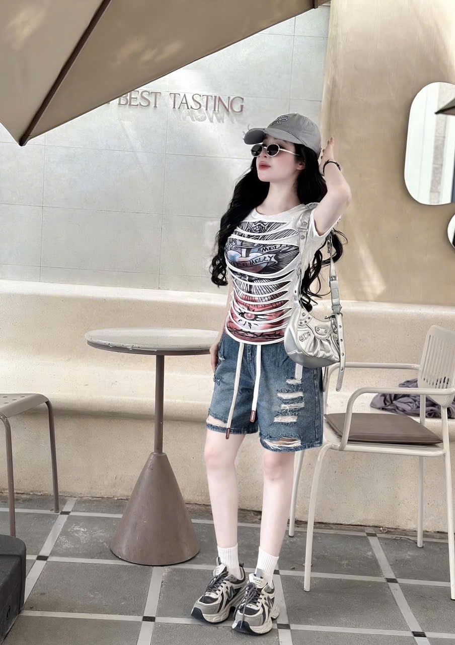 ÁO PHÔNG GIẤY RÁCH QCCC L1