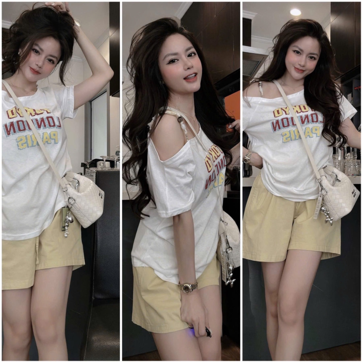 SET AO COTTON QUẦN KAKI VÀNG LONDON