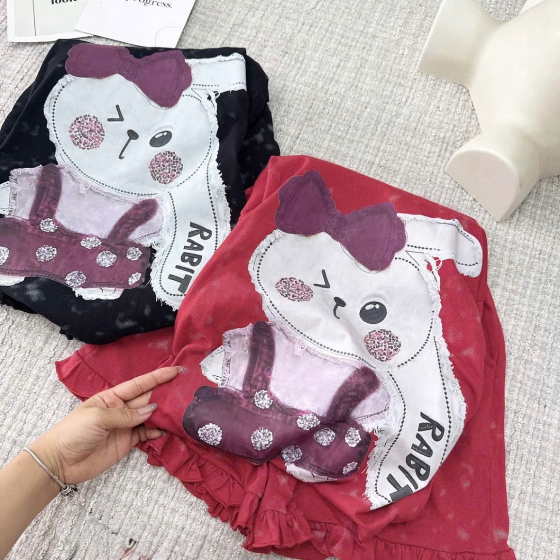 BỘ ĐÙI LOANG THÊU ĐÁP THỎ BG
