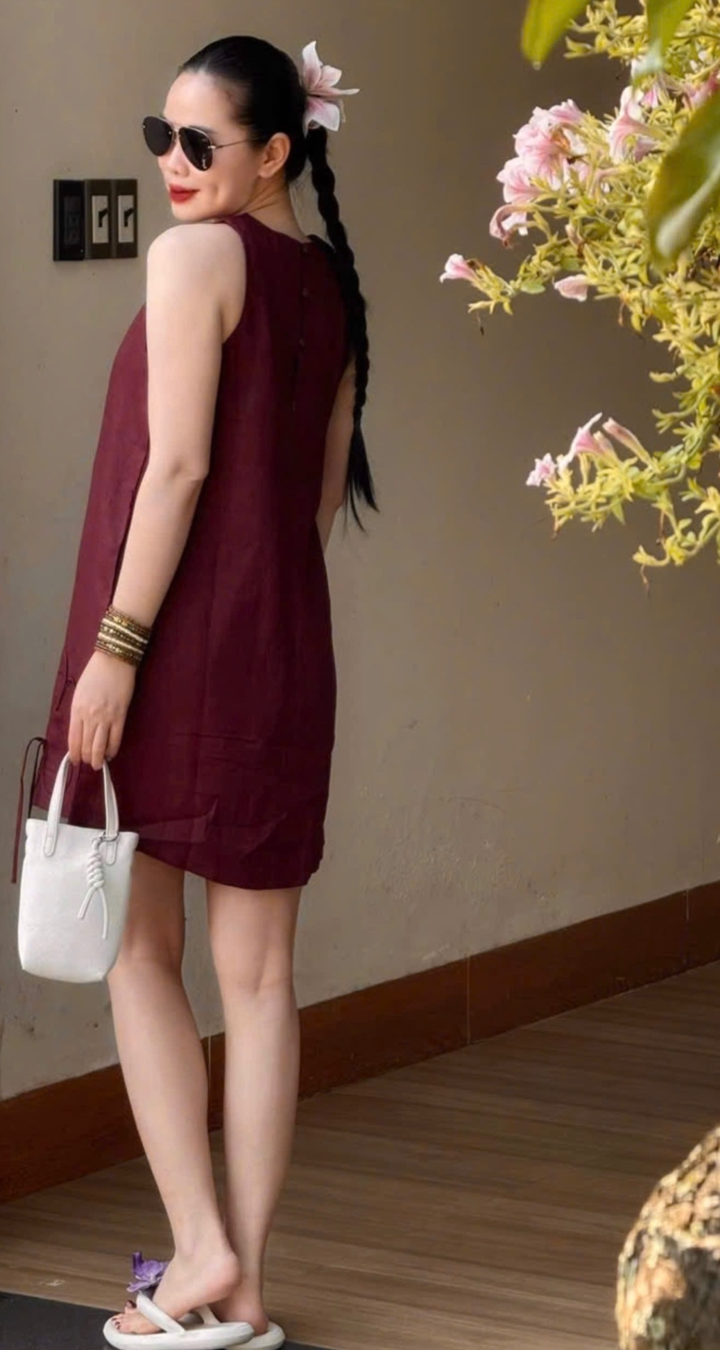 VÂY SUÔNG XN KẾT HOA NỔI 2 MÀU