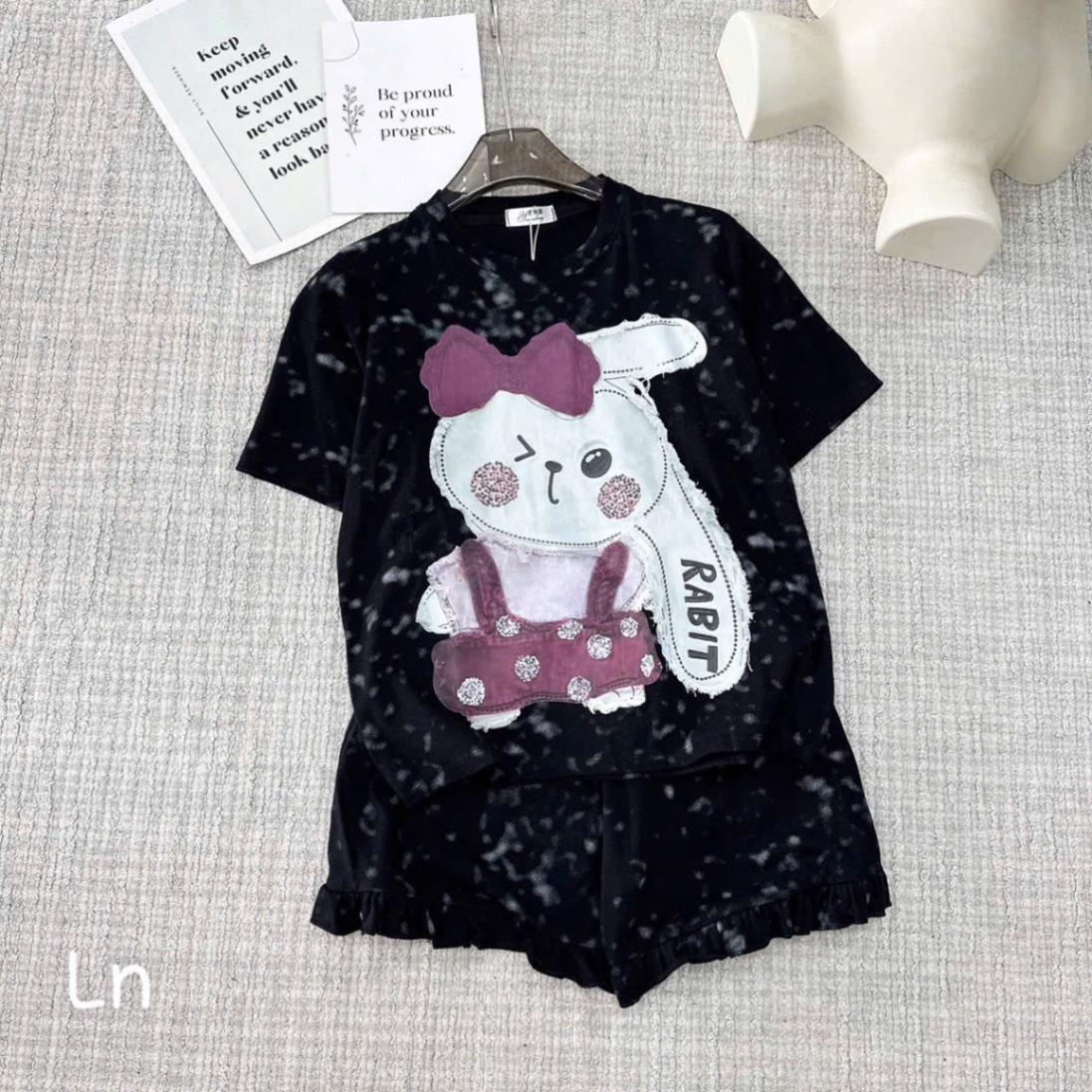BỘ ĐÙI LOANG THÊU ĐÁP THỎ BG