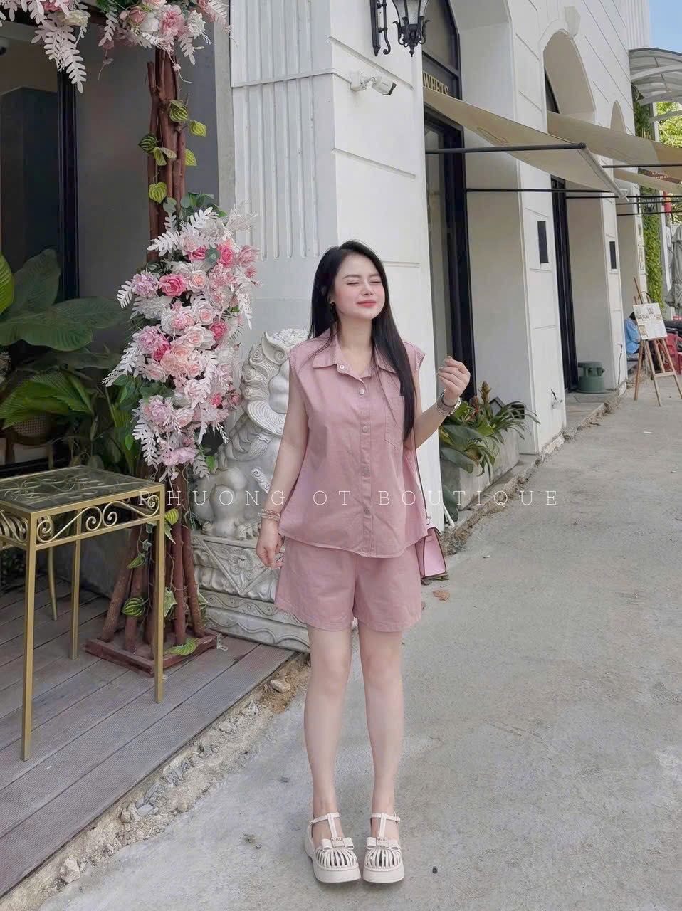 BỘ XN HỒNG CÚC BẤM TÚI NGỰC