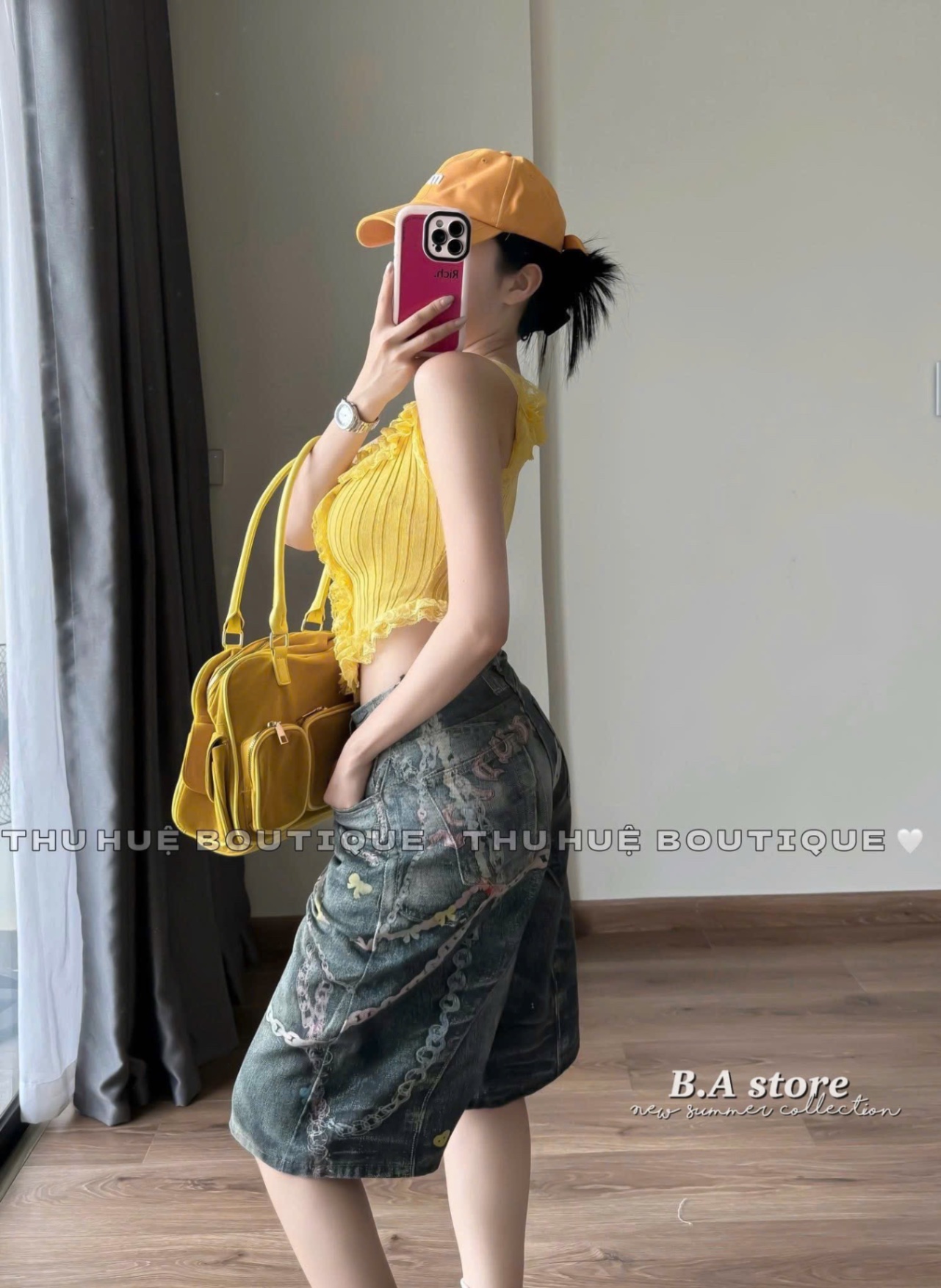 QUẦN SHORT JEAN QCCC HOẠ TIẾT XÍCH CÁ TÍNH