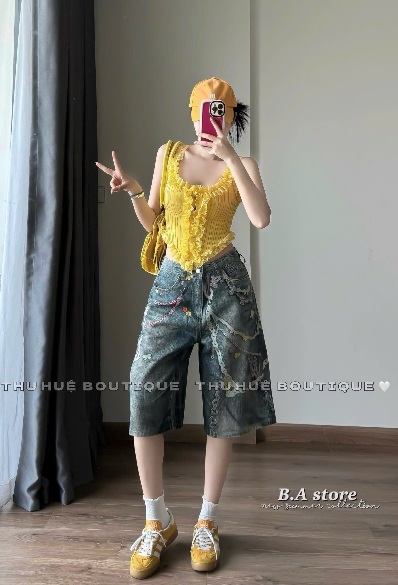 QUẦN SHORT JEAN QCCC HOẠ TIẾT XÍCH CÁ TÍNH