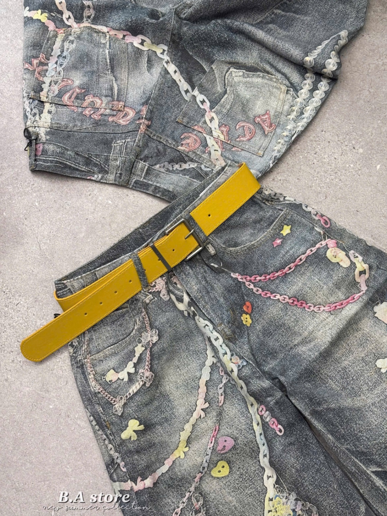 QUẦN SHORT JEAN QCCC HOẠ TIẾT XÍCH CÁ TÍNH