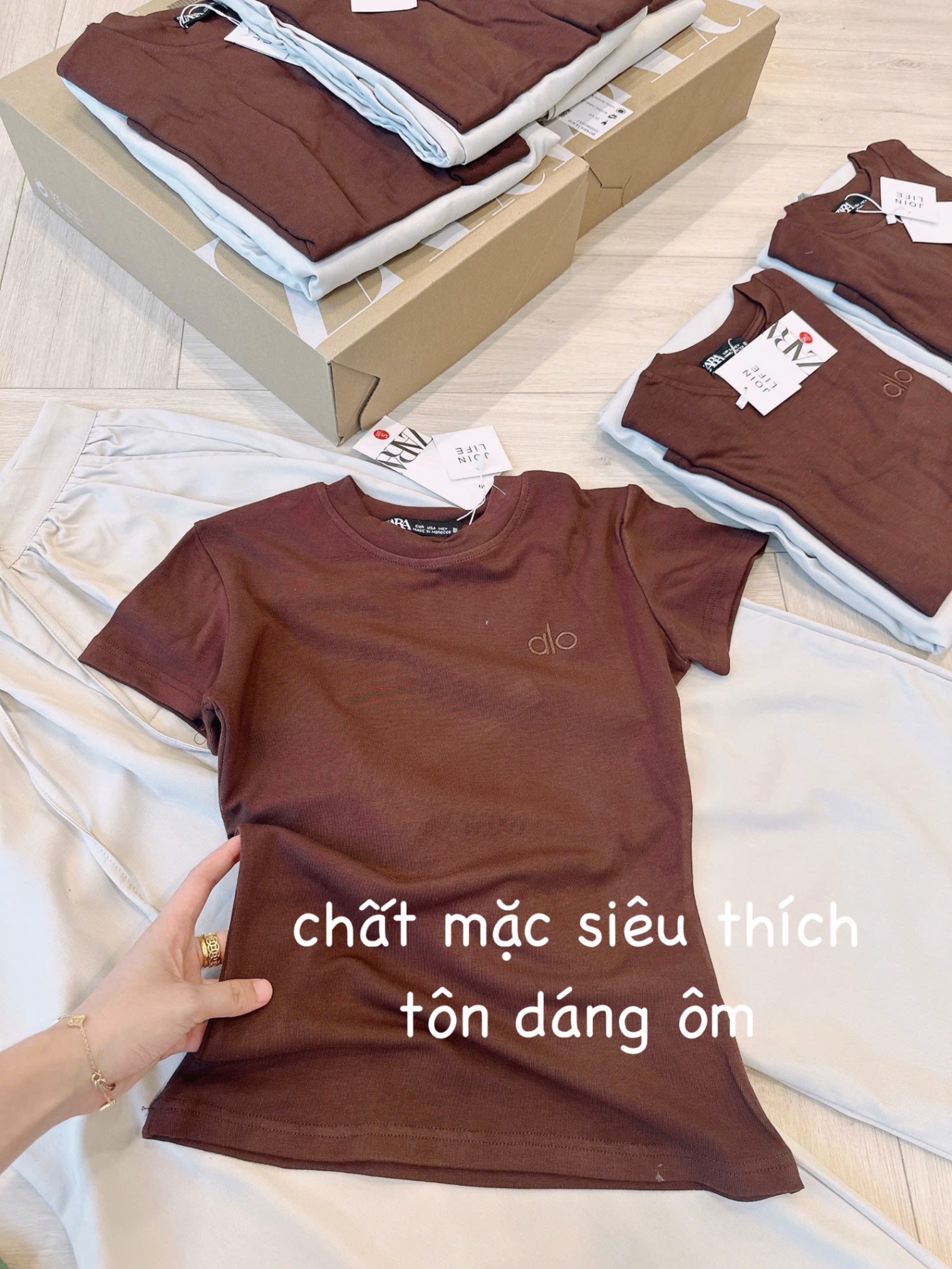 SET ÁO ZIP NÂU CỘC MIX QUẦN SUÔNG BE