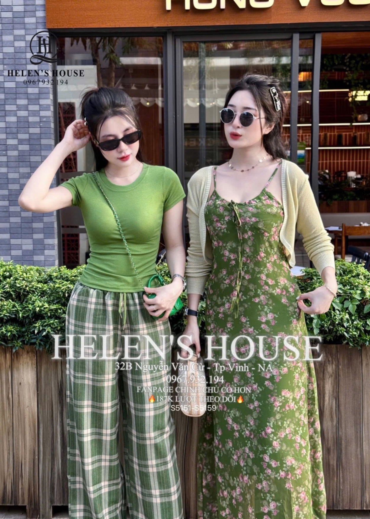 SET AO PULL CỘC MIX QUẦN KẺ XANH LA