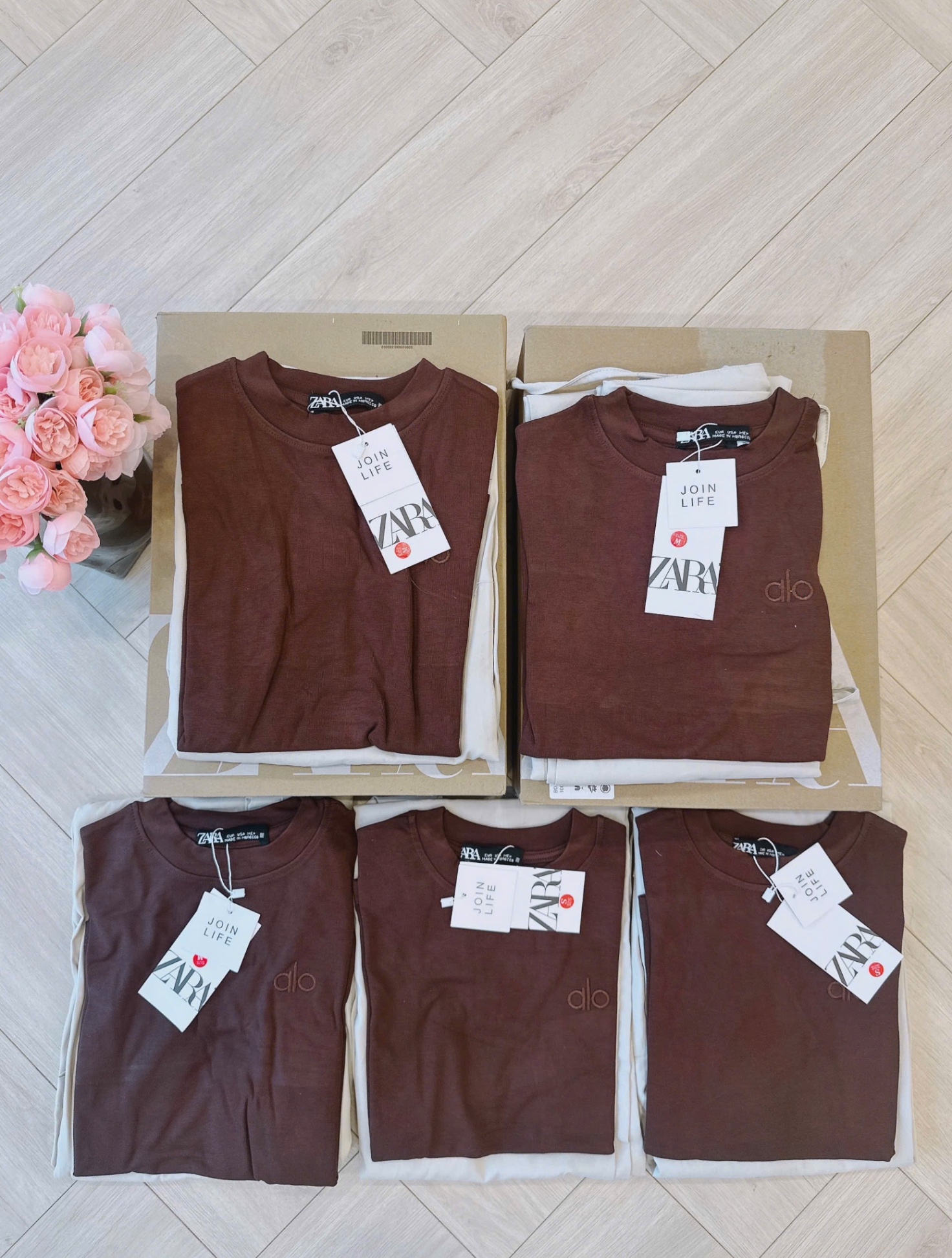 SET ÁO ZIP NÂU CỘC MIX QUẦN SUÔNG BE