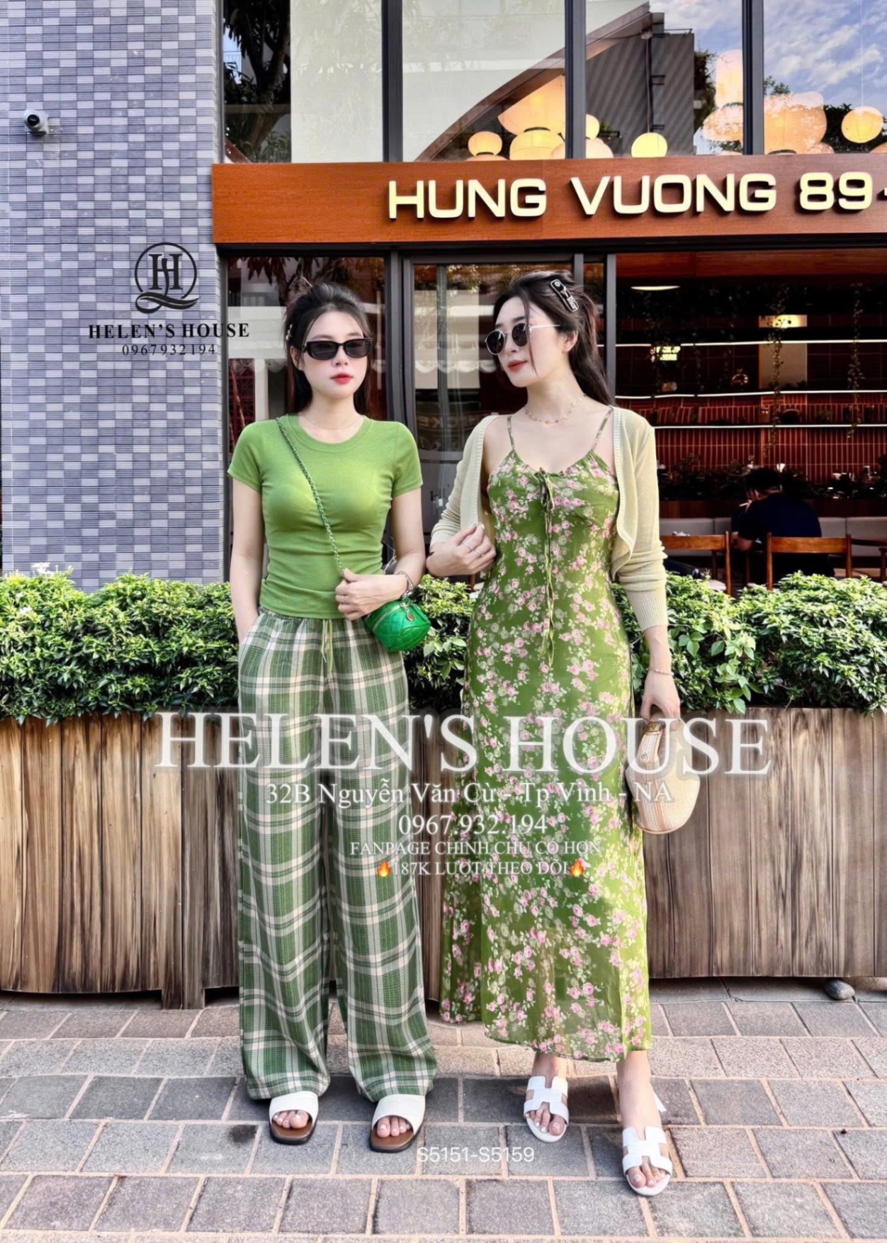 SET AO PULL CỘC MIX QUẦN KẺ XANH LA