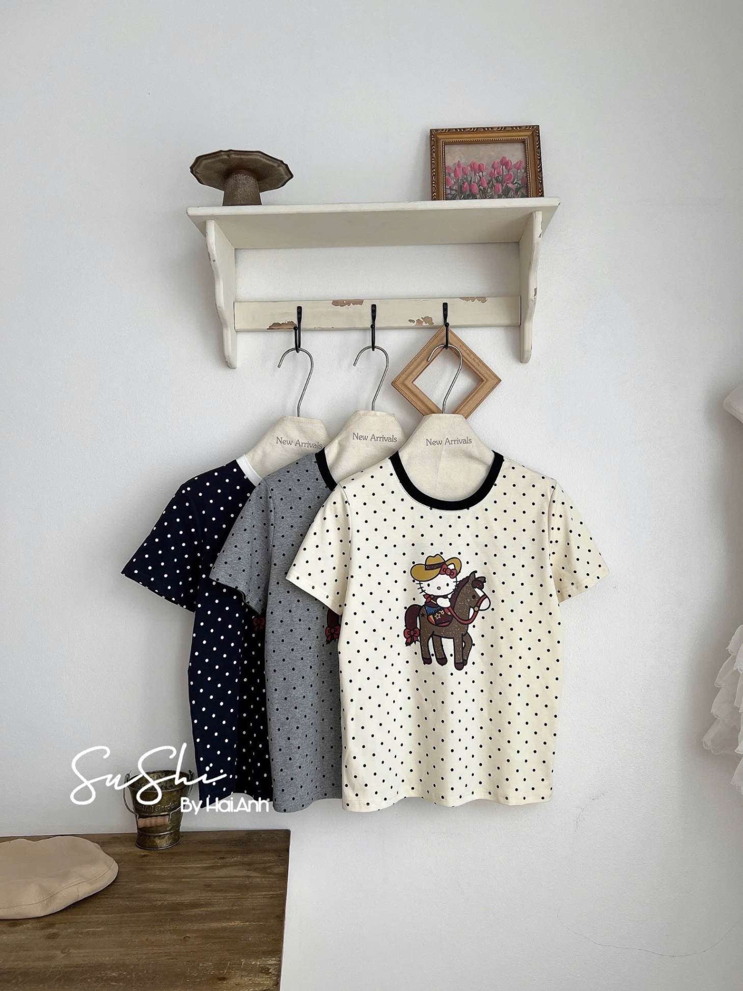 Hàng QCCC - ÁO PULL CỘC CHẤM BI KITTY QC